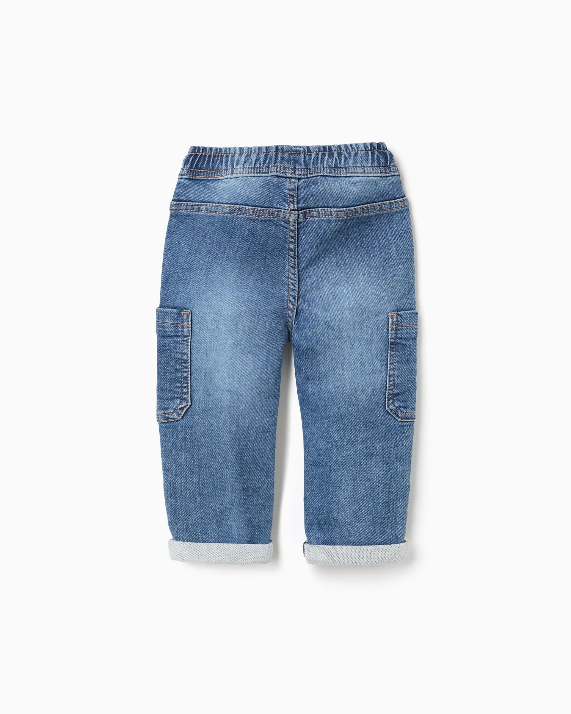 Pantalón Resorte Jogger Bolsillo Denim Azul Zippy diseño