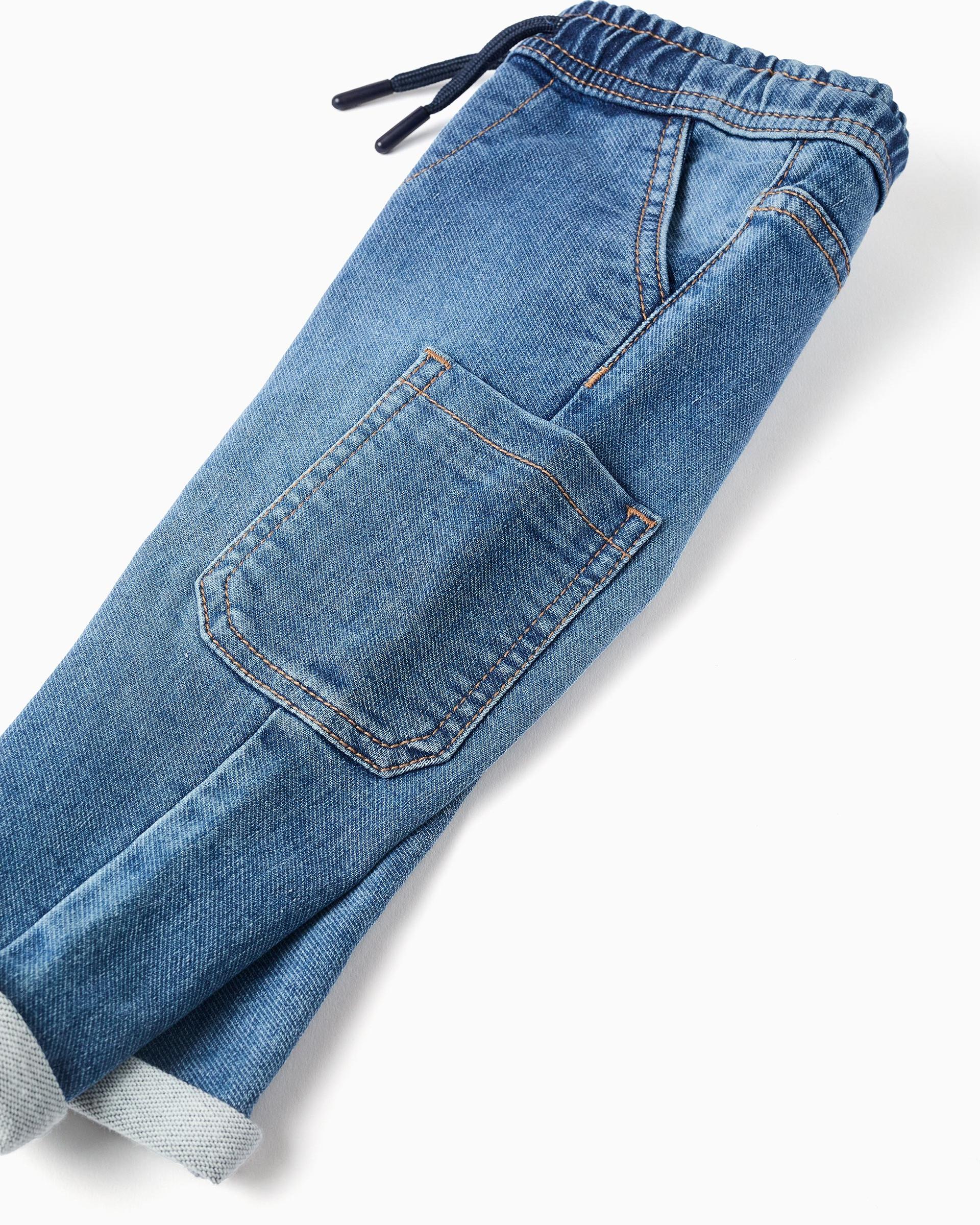 Pantalón Resorte Jogger Bolsillo Denim Azul Zippy estilo
