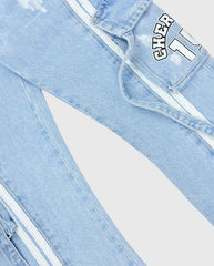 Pantalón Cargo Denim Claro Detalle