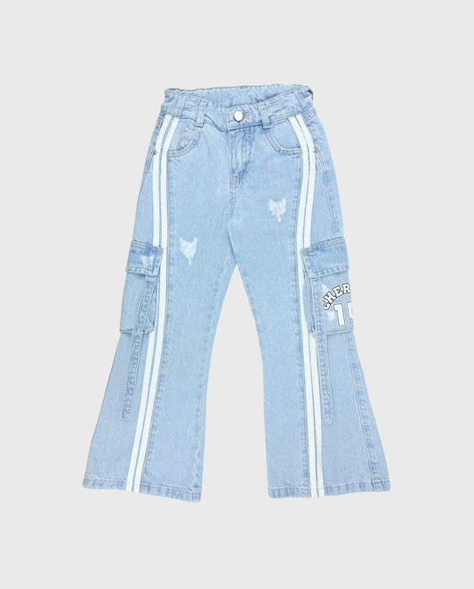 Pantalón Cargo Denim Claro