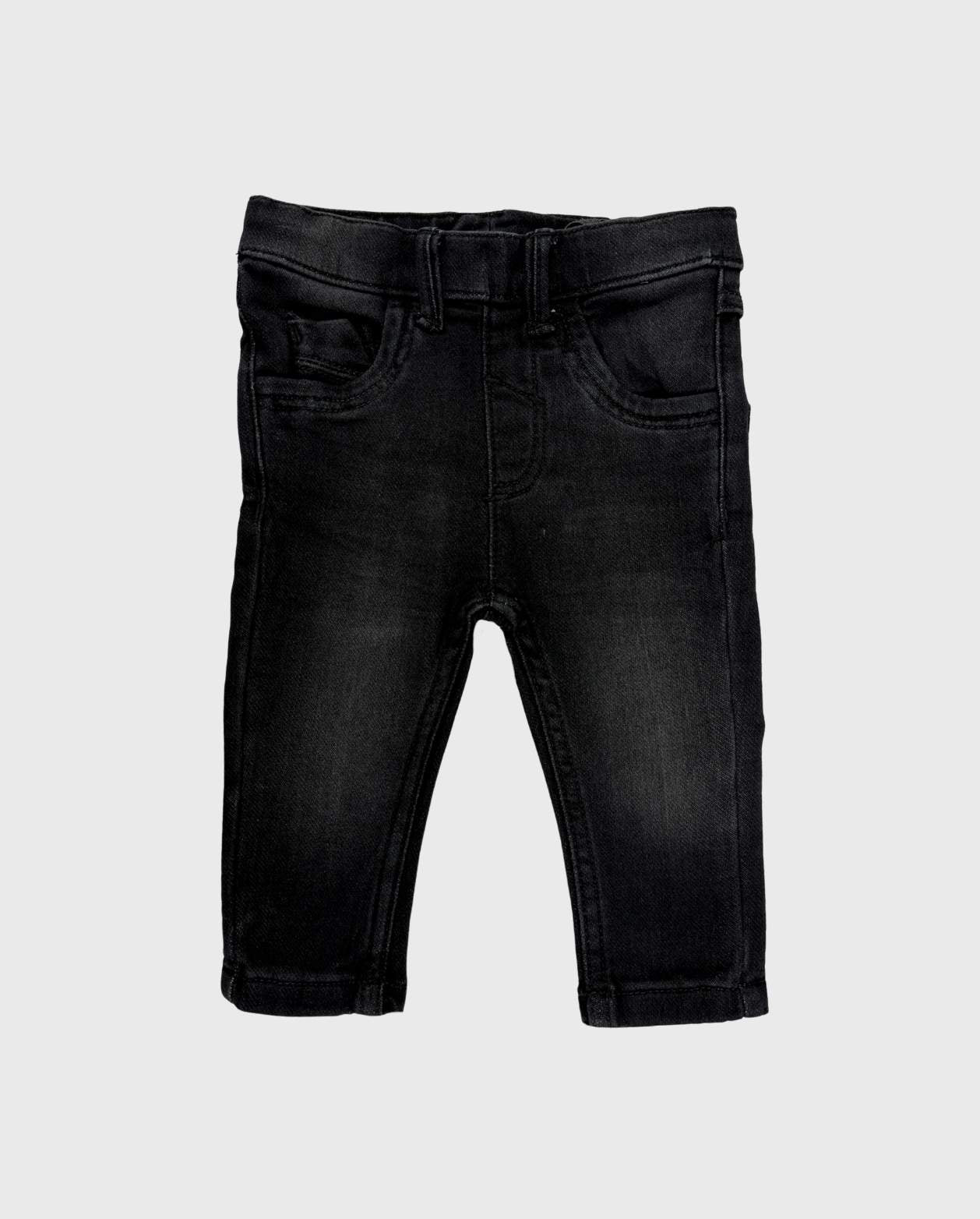 Pantalón Over Denim Negro Medio