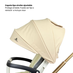 Paseador De Lujo Beige Castillitos Capota