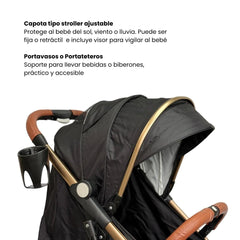 Coche Maleta Zoom Maxibaby Negro Capota
