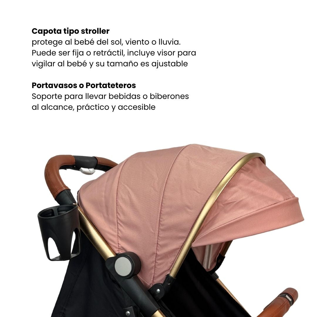 Coche Maleta Zoom Maxibaby Rosado Capota