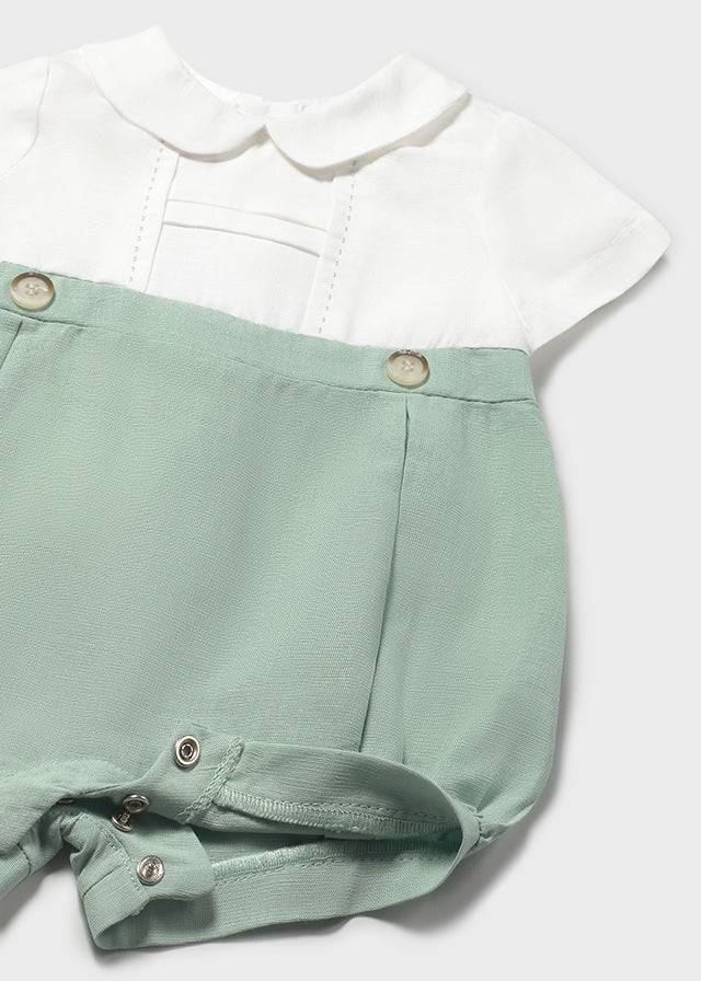 Pelele Ceremonia Combinado Verde Mayoral detalle