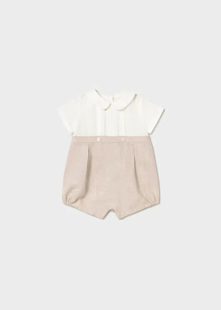 Pelele Ceremonia Cuello Beige Mayoral