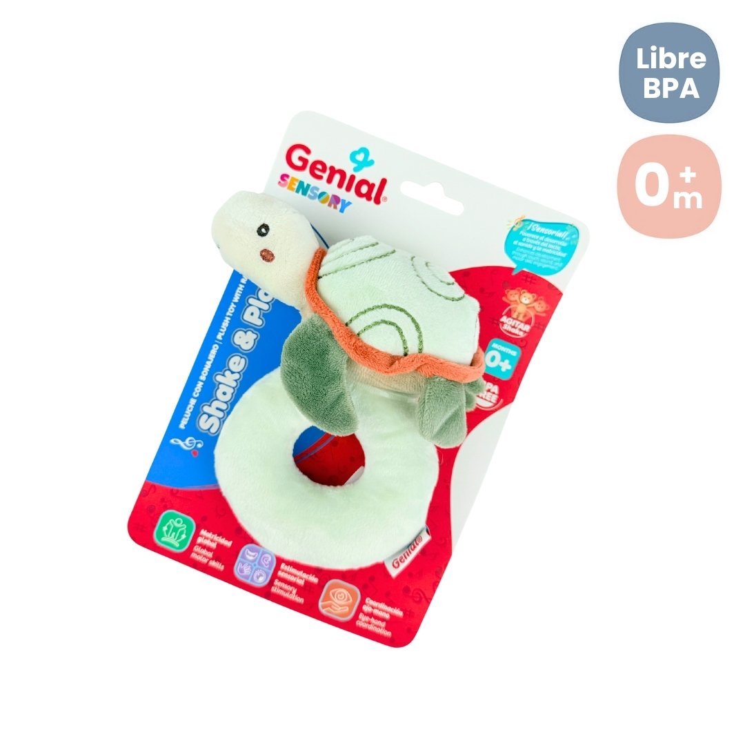 Peluche Press Sonajero Con Rasca Encías Tortuga
