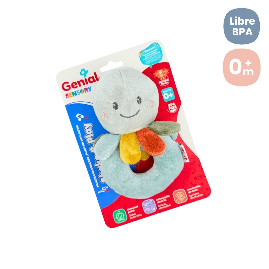 Peluche Press Sonajero Con Rasca Encías Pulpo