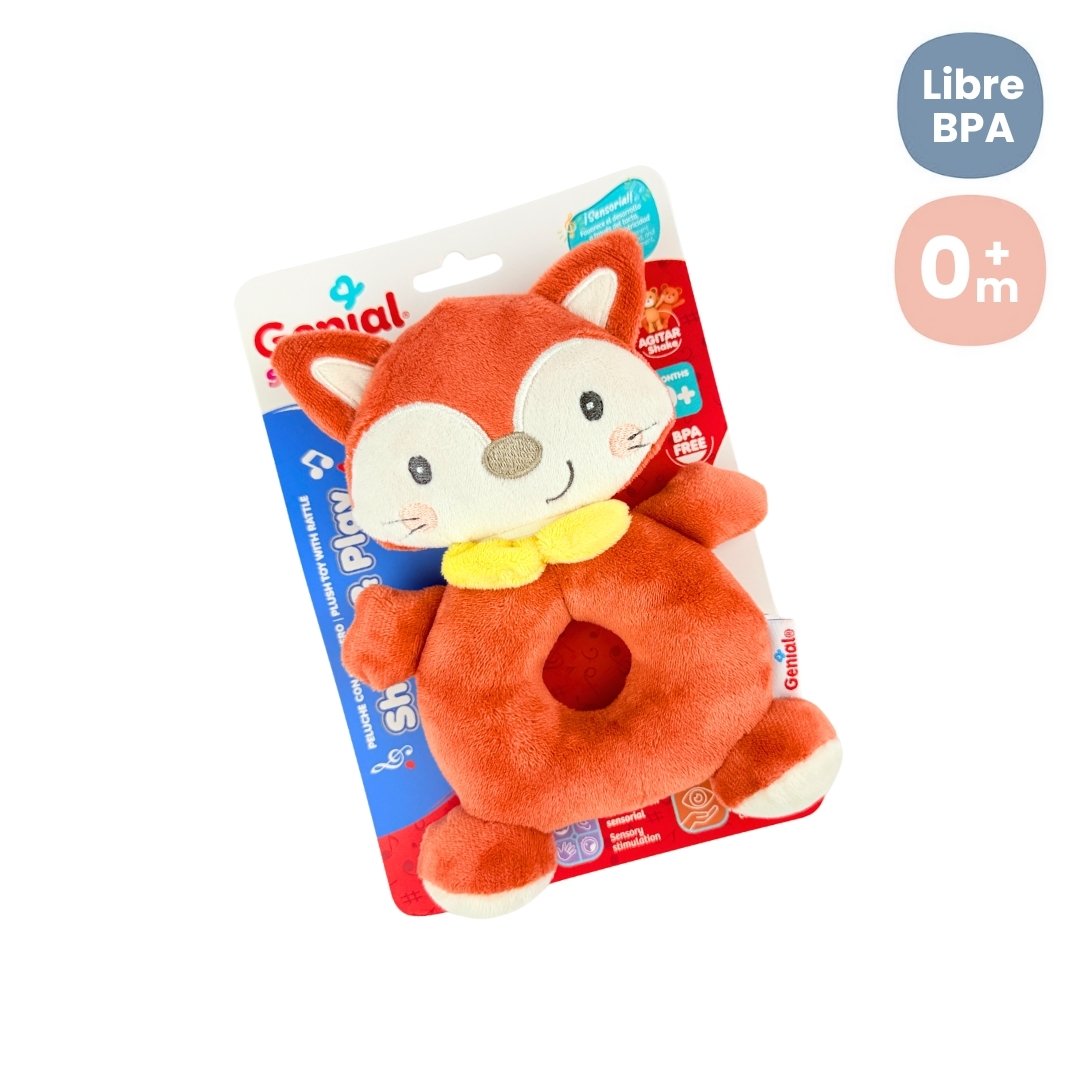 Peluche Press Sonajero Con Rasca Encías Zorro