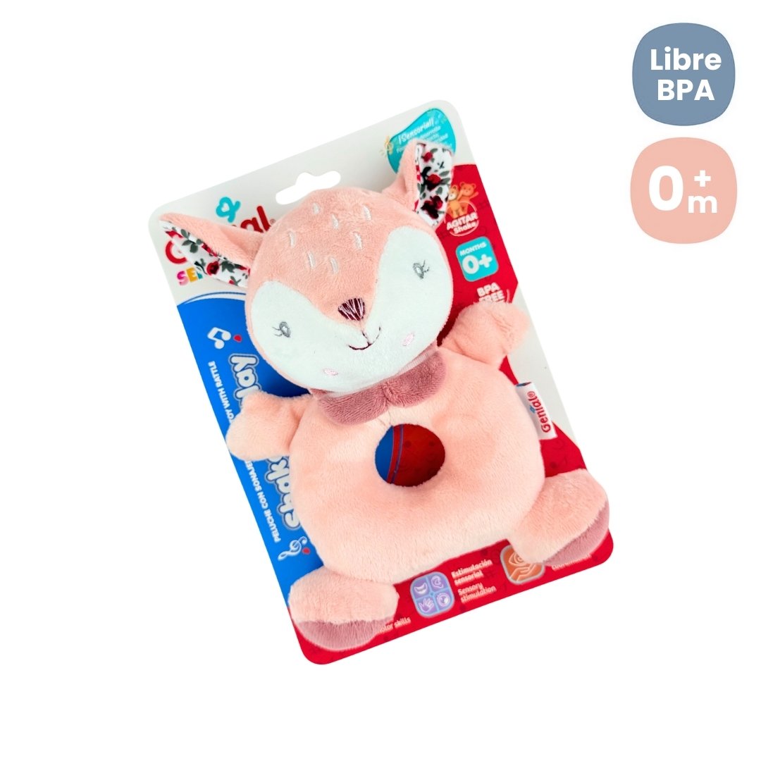 Peluche Press Sonajero Con Rasca Encías Venado