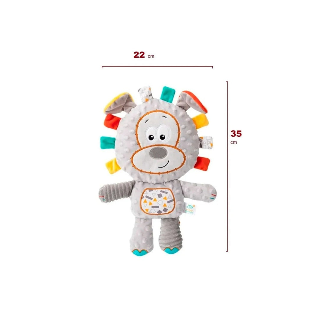 Peluche Apego Sensorial Animales Gris medidas