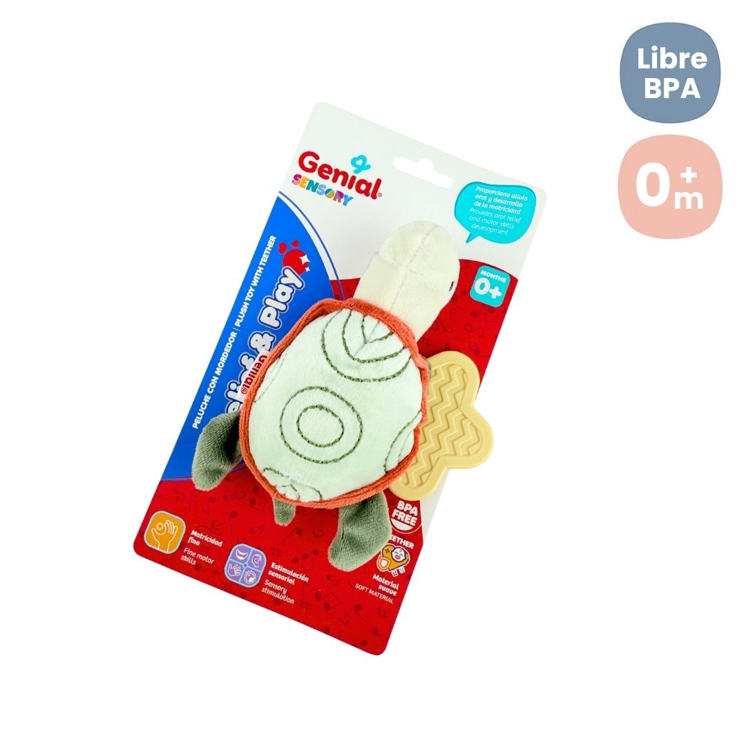 Peluche Estimulación Con Rasca Encías Tortuga