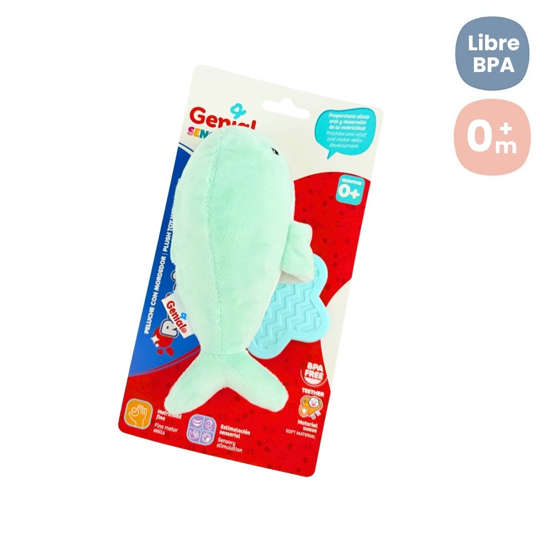 Peluche Estimulación Con Rasca Encías Ballena