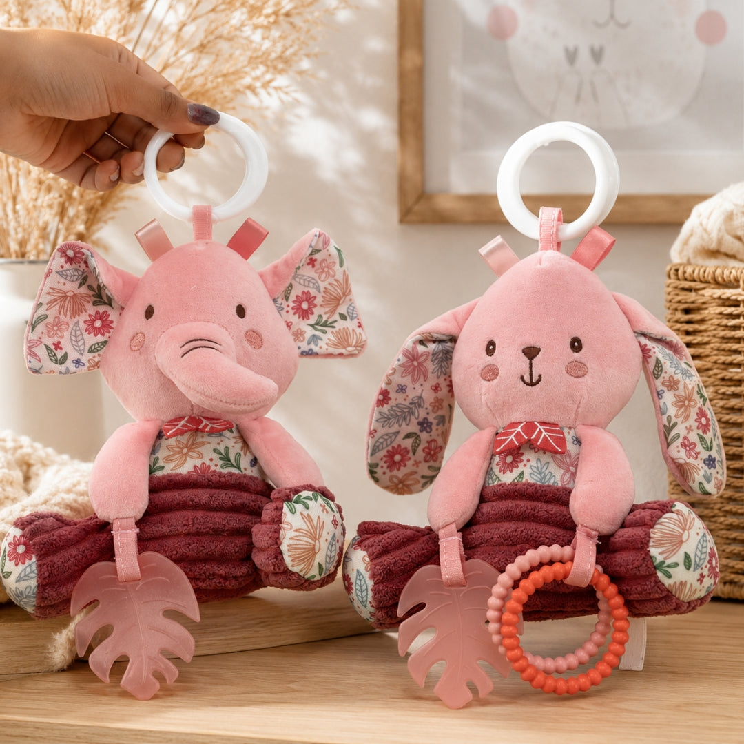 Peluche Musical Con Texturas Rosa