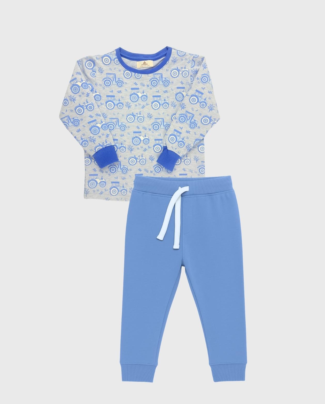 Pijama Infantil Manga Larga Estampado Tractor Travesuras