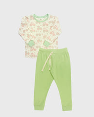 Pijama Infantil Manga Larga Estampado Tractor Verde
