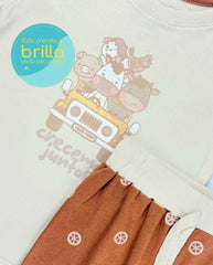 Pijama Manga Corta Estampado Carro Granja