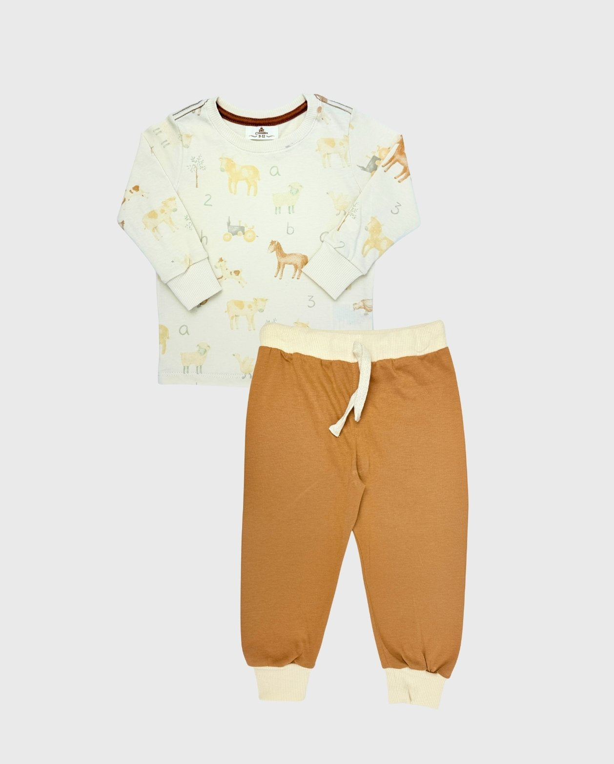 Pijama Manga Larga Estampado Granja Detalles