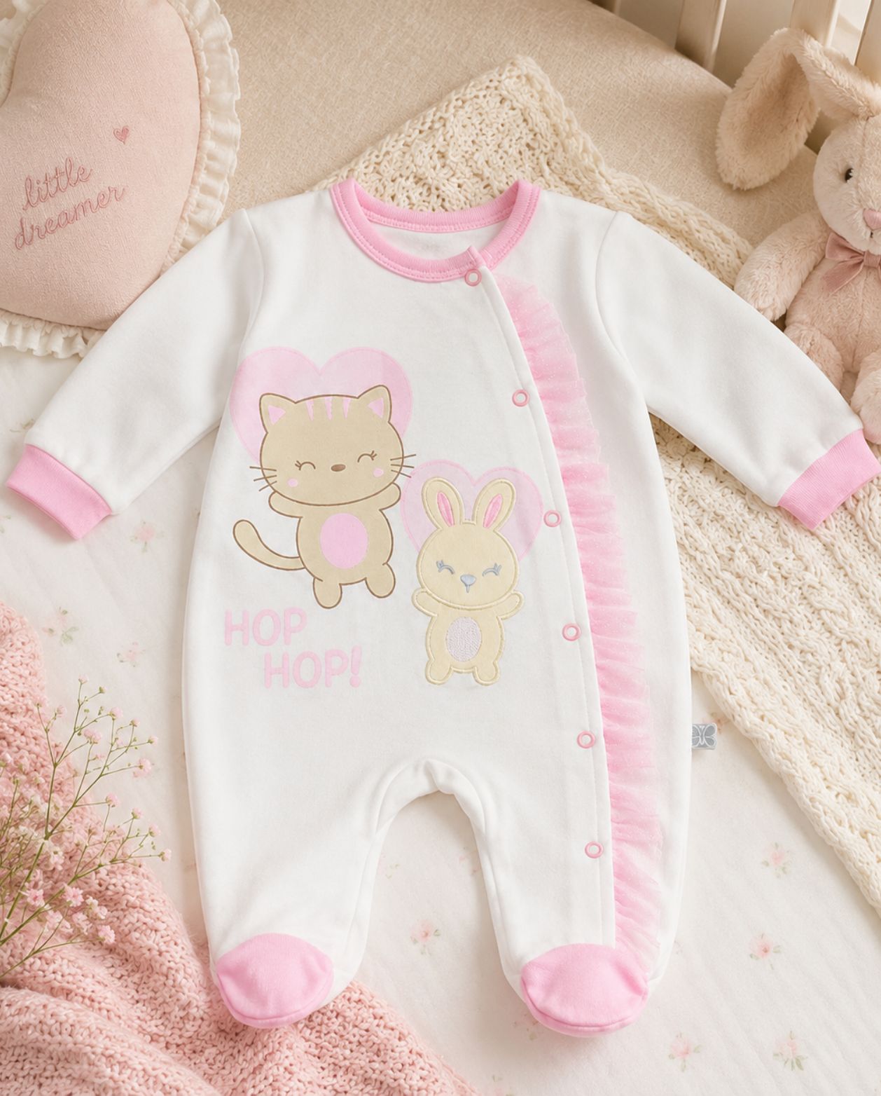 Pijama Enteriza Amigas Tul Rosa