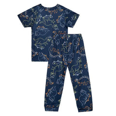 Pijama Pantalon Estampado Dinosaurios Azul