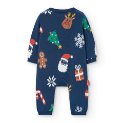 Pijama Tricot Azul Navidad Boboli diseño