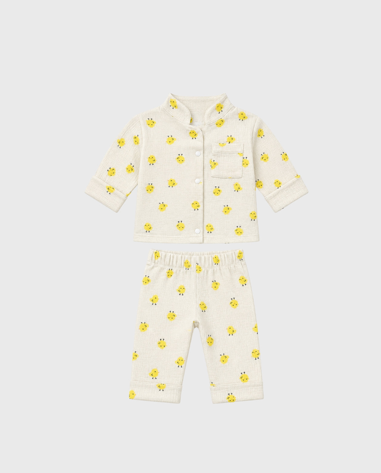 Pijamas Manga Larga Pollos Beige