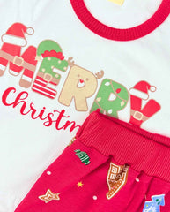 Pijama Estampado Merry En Rojo Navidad
