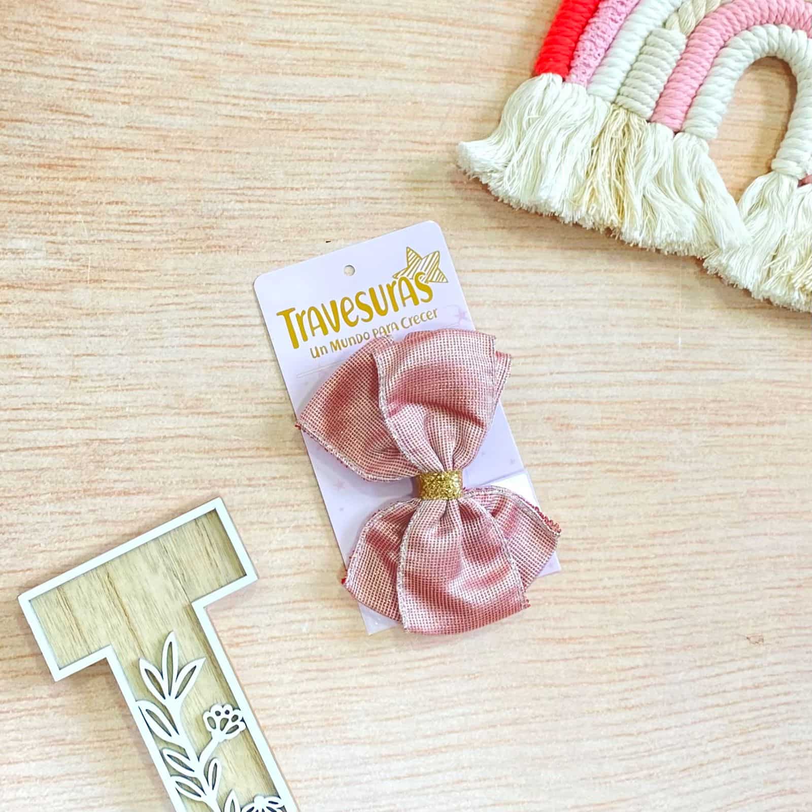 Pinza Moño Brillo frambuesa