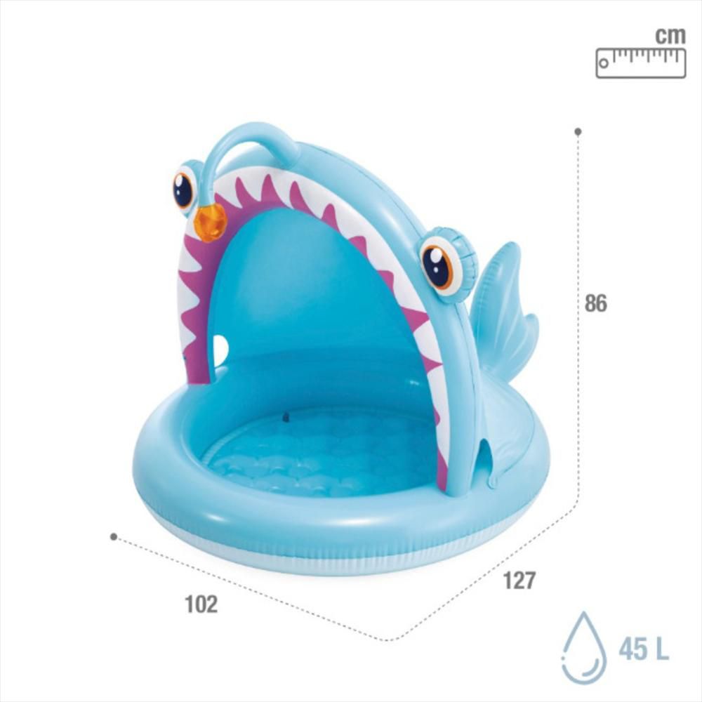 Piscina Inflable Con Techo Pez Azul medidas