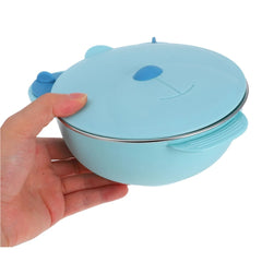 Plato Infantil En Acero Inoxidable Con Diseño De Oso Detalles