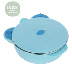 Plato Infantil En Acero Inoxidable Con Diseño De Oso