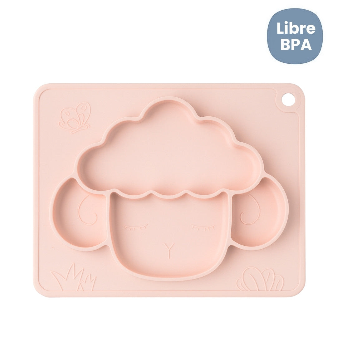 Plato En Silicona Oveja Rosado