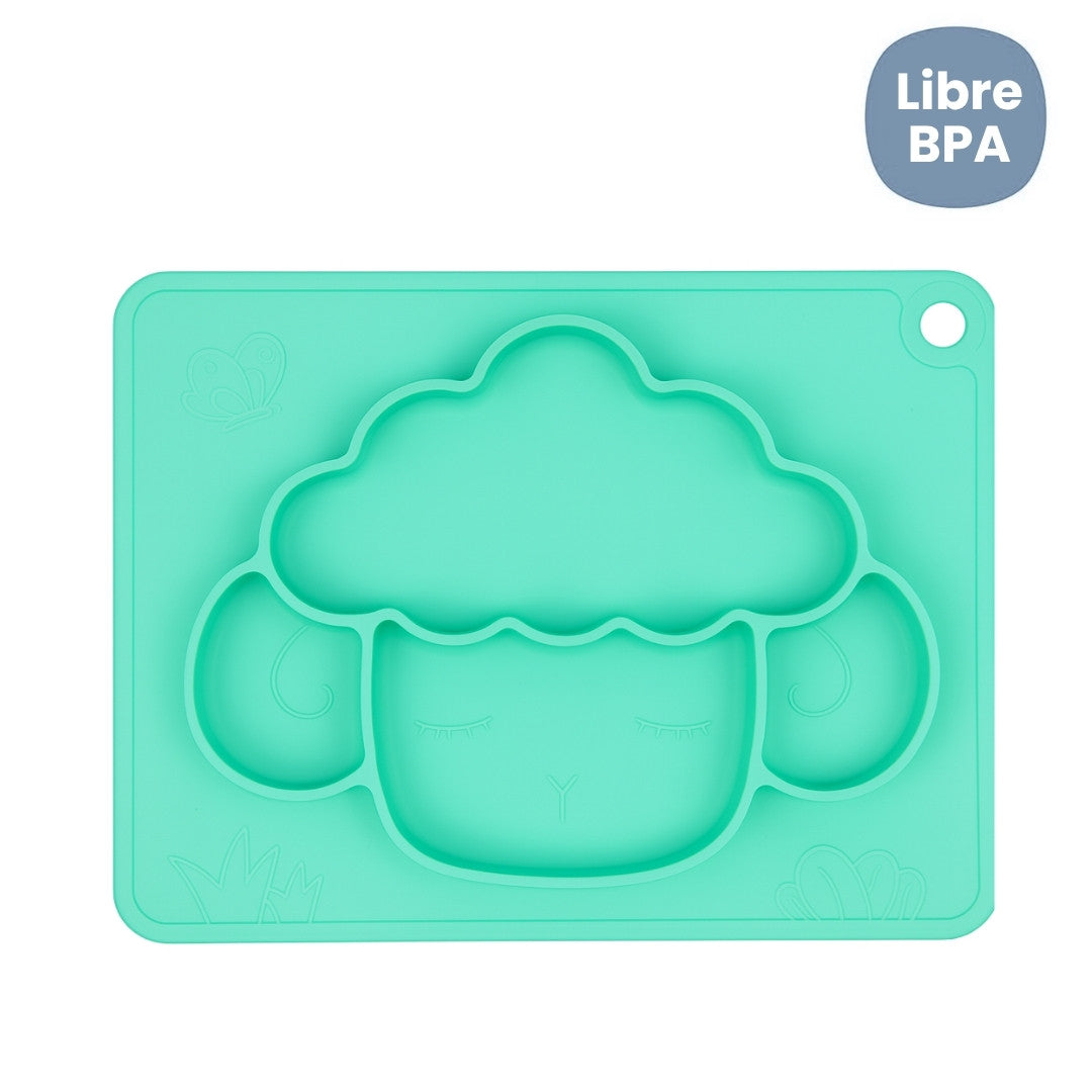 Plato En Silicona Oveja Verde