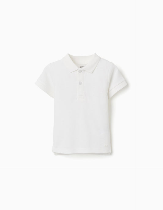 Polo Básico Para Bebe Blanco Zippy