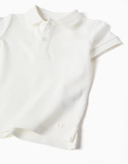 Polo Básico Para Bebe Blanco Zippy detalle
