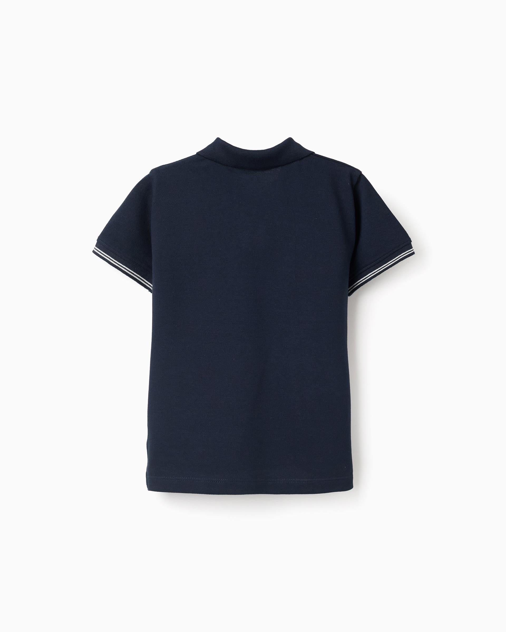 Polo Clásico Detalle Rayas Azul Oscuro Zippy diseño