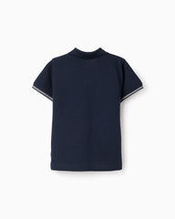 Polo Clásico Detalle Rayas Azul Oscuro Zippy diseño