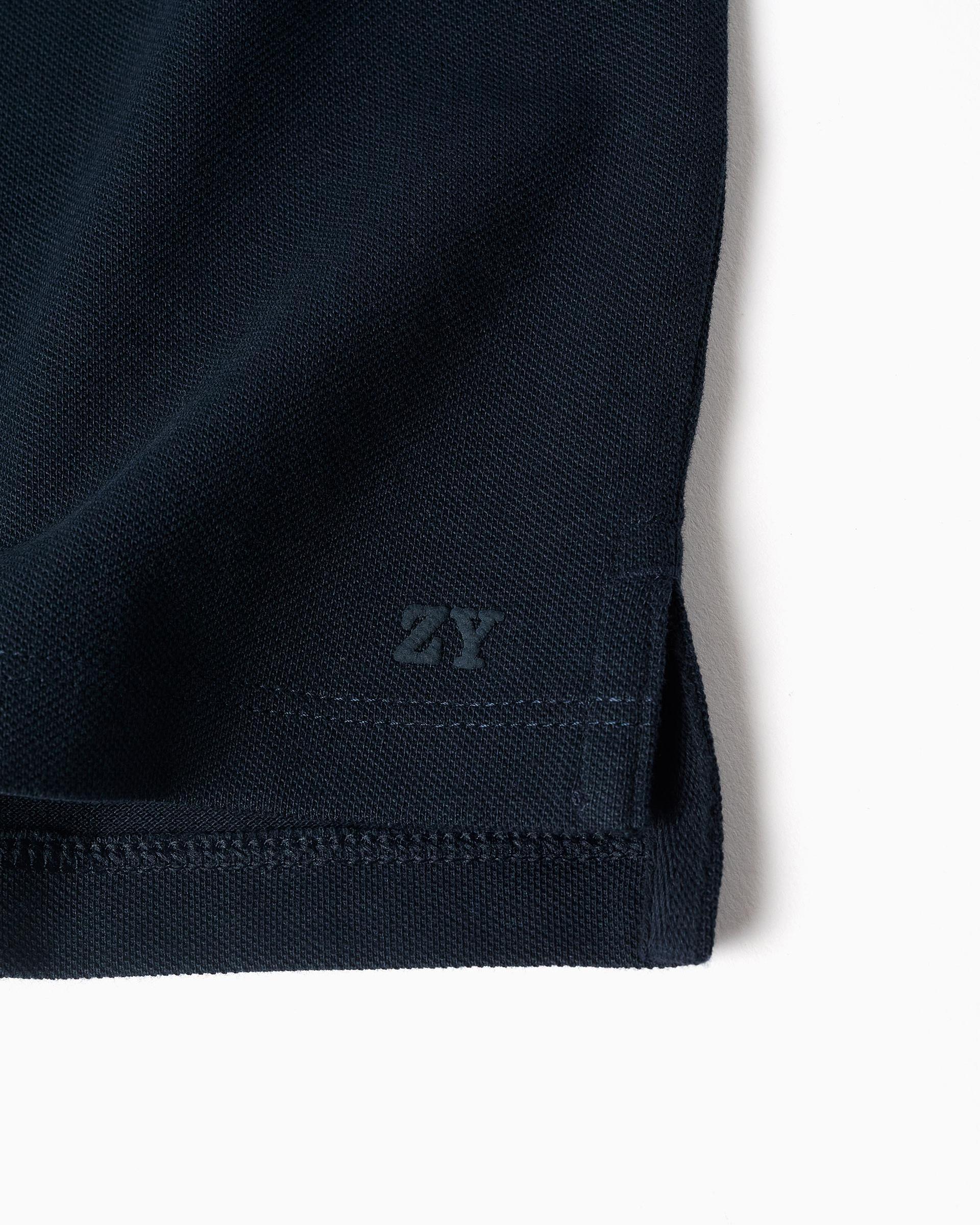 Polo Clásico Para Niño Azul Oscuro Zippy detalle