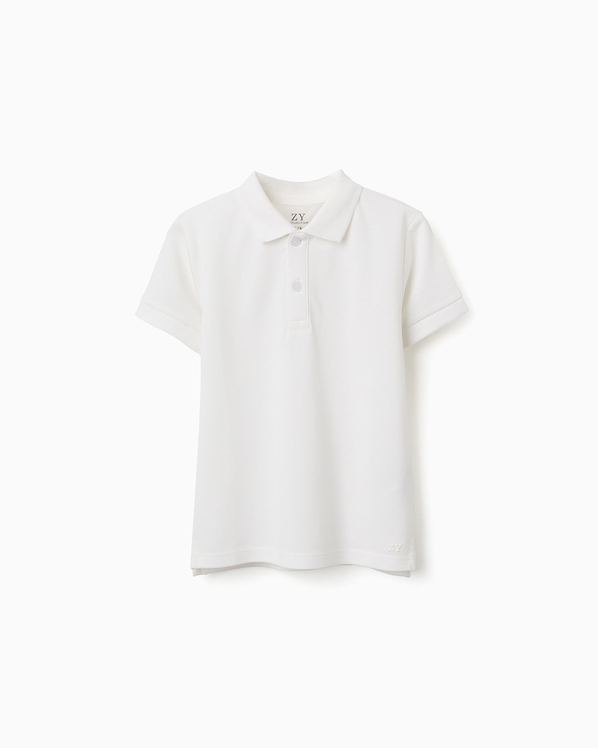 Polo Clásico Para Niño Blanco Zippy