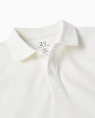 Polo Clásico Para Niño Blanco Zippy cuello