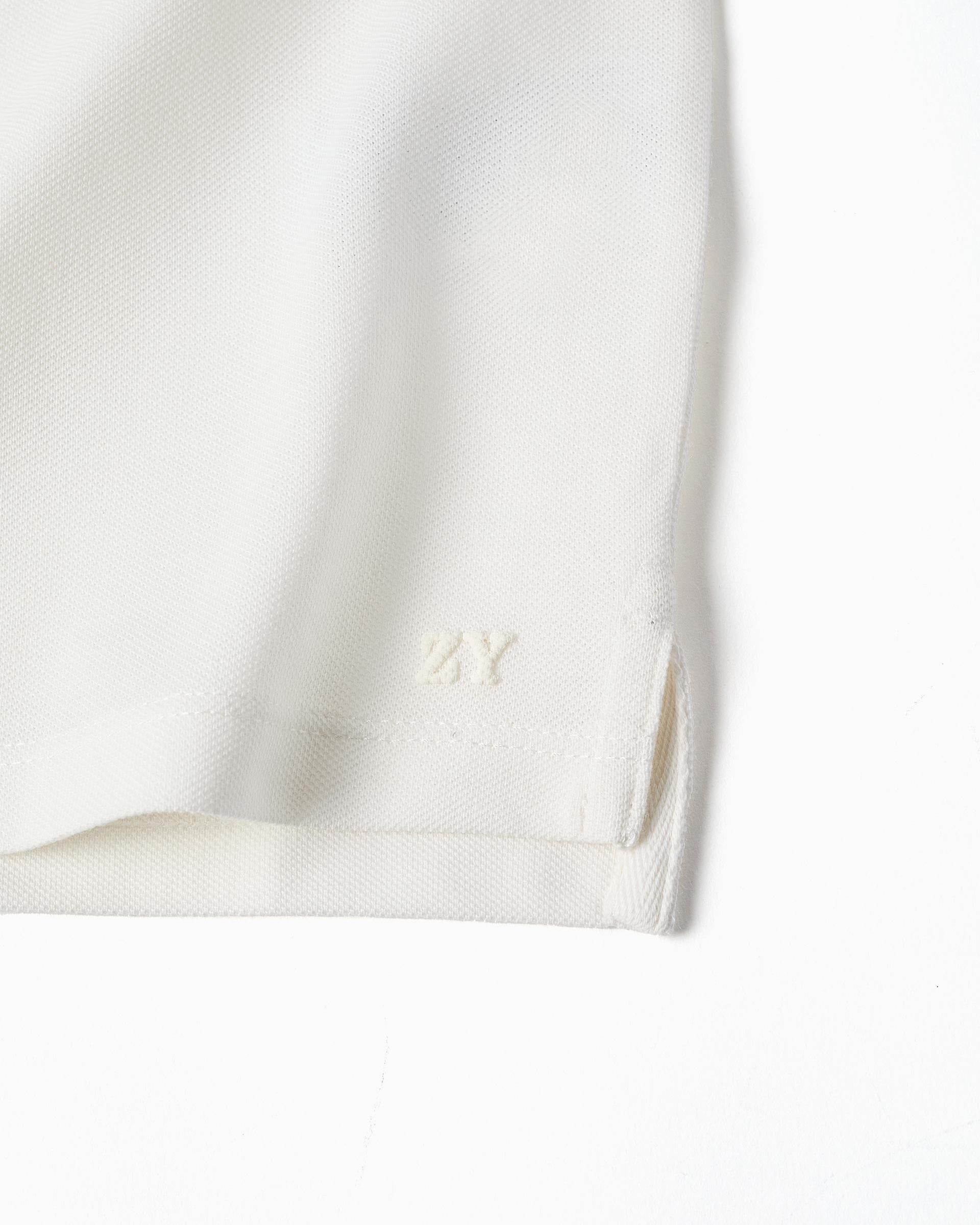 Polo Clásico Para Niño Blanco Zippy detalle