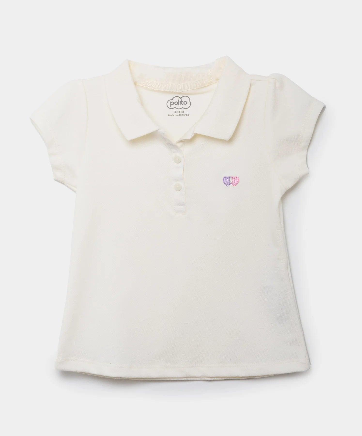 Polo Corazones Beige