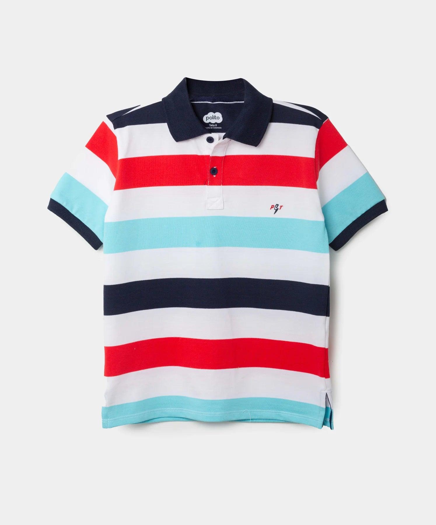 Polo Rayas Azul Navy