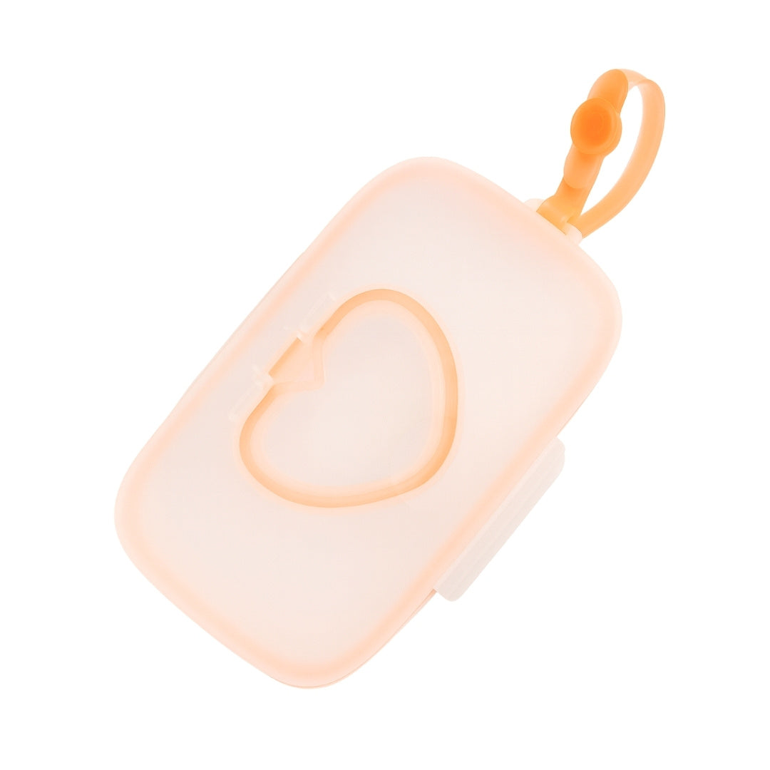 Porta Pañitos Transparente Con Detalles De Color Naranja