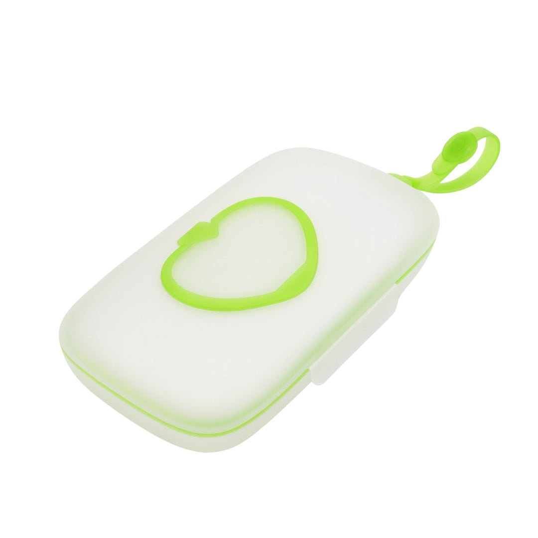 Porta Pañitos Transparente Con Detalles De Color Verde