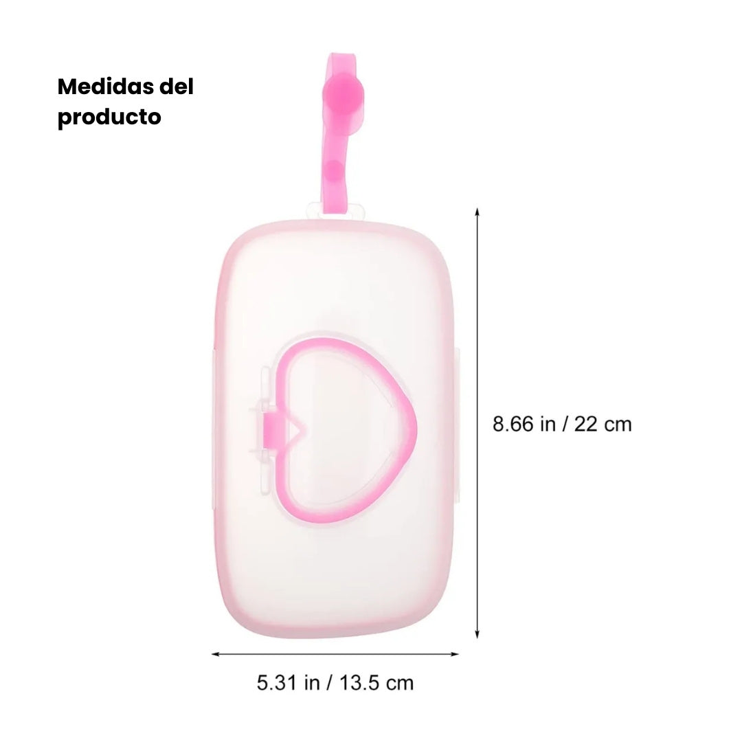 Porta Pañitos Transparente Con Detalles De Color Medidas