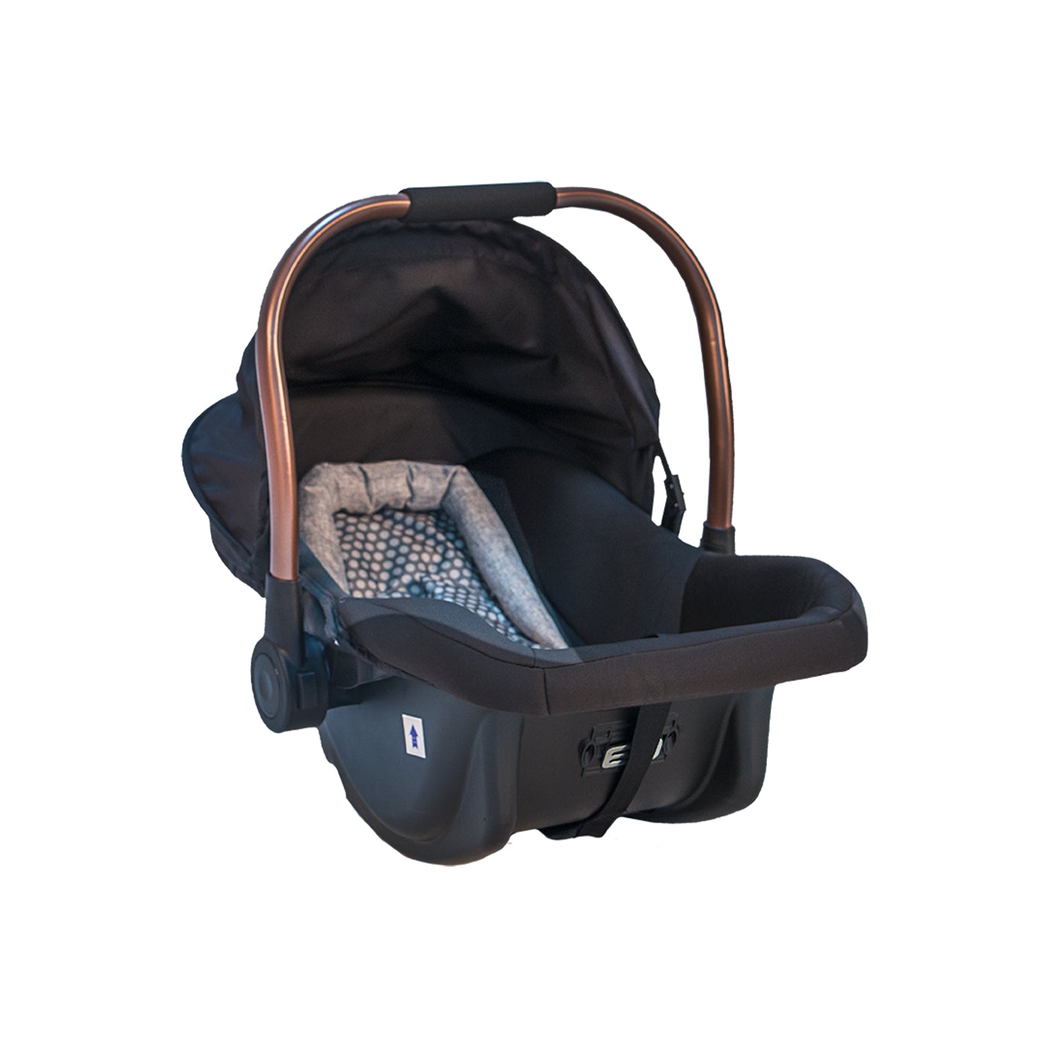 Porta Bebé Terry Negro Puntos Gris Ebaby