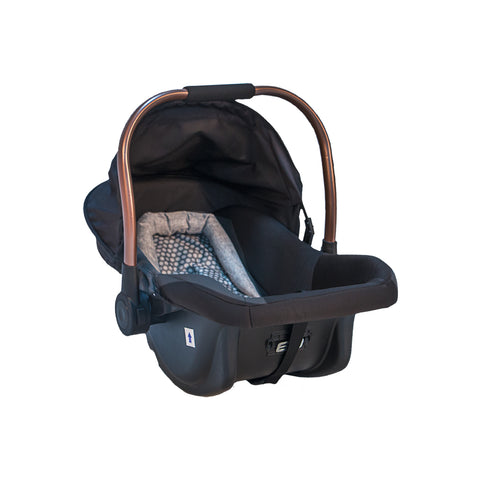 Porta Bebé Terry Negro Puntos Gris Ebaby