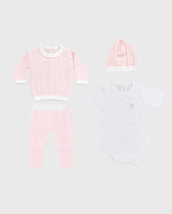 Primer Dia Tejido Trenzado Calado Rosa