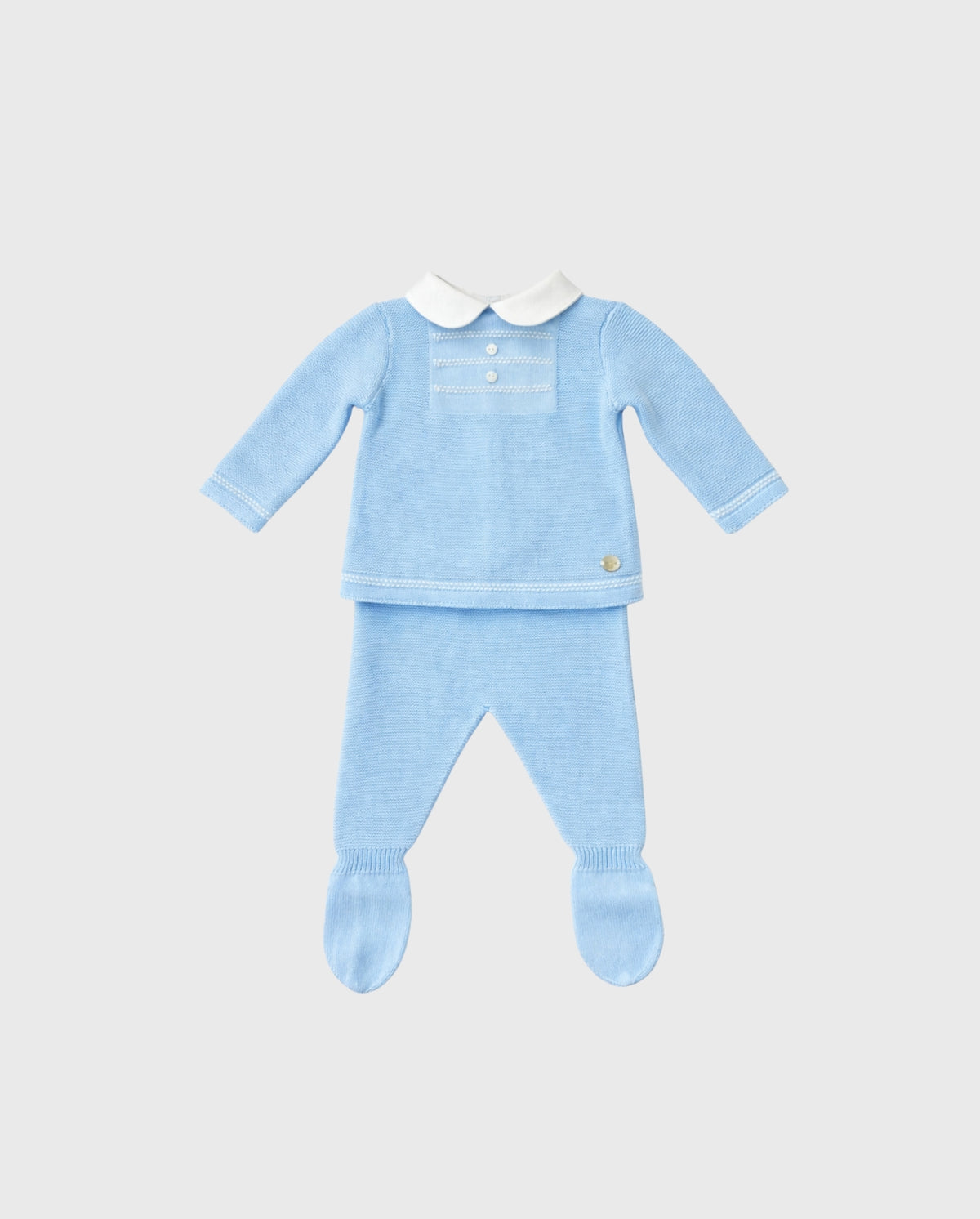 Primer Dia Tricot Cuello Botones Azul Martin Aranda